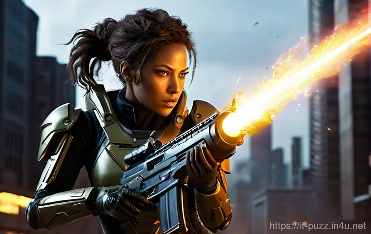 퍼즐오브Z 무기 등급별 성능 - Exotic Weapon in Action: "The Falling Star"**

"A highly detailed, cinematic shot of a determined fe...
