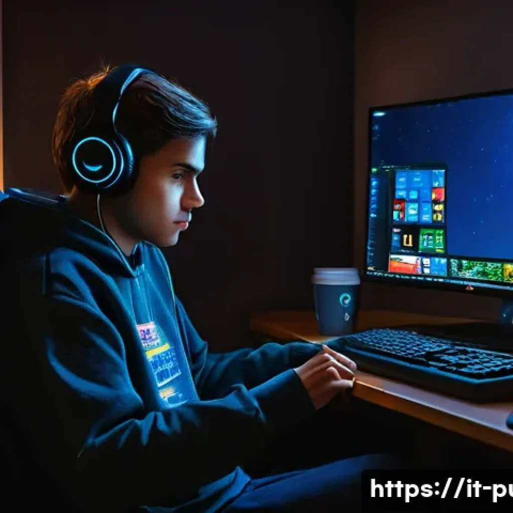 퍼즐오브Z 로그인 문제 해결 - **Prompt for Initial Frustration:**
"A cozy indoor gaming setup, dimly lit by the glow of a comp...