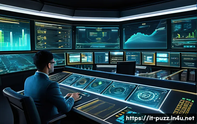 퍼즐오브Z 경제 시스템 분석 - A detailed futuristic economic control center in a virtual empire strategy game, showing holographic...