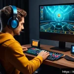 퍼즐오브Z 특별 업적 달성법 - A detailed digital illustration of a strategic gaming setup for Puzzle of Z, featuring a focused pla...