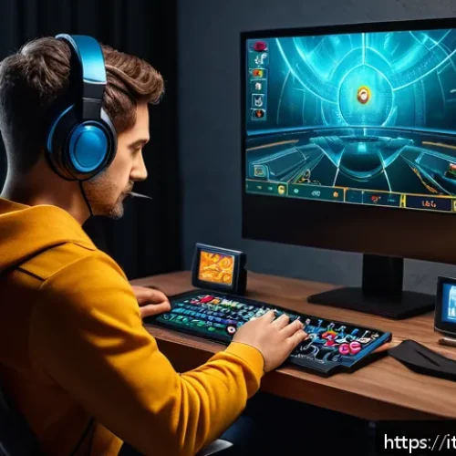 퍼즐오브Z 특별 업적 달성법 - A detailed digital illustration of a strategic gaming setup for Puzzle of Z, featuring a focused pla...